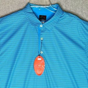 Greg Norman Shirt NWT Microlux ML75 2 Below Mens 2XL Blue Golf Play Dry Polo S/S